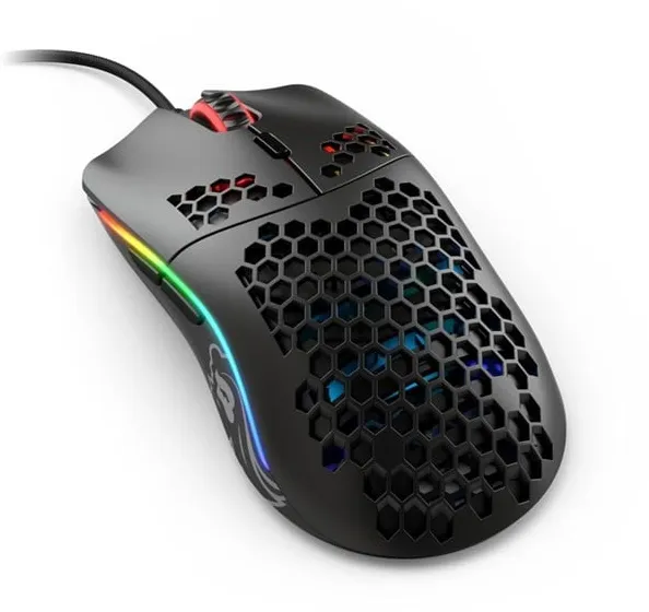 Glorious Model O- (Small) - Matte Black - Gaming Mus - Optisk - 6 knapper - Sort med RGB lys
