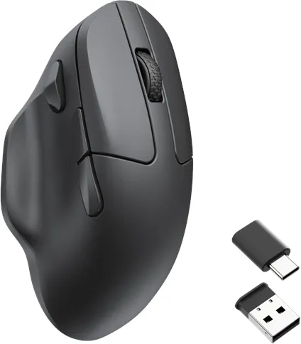 Keychron M7 1K Hz Light 63g Ergonomic Black Wirele - Gaming Mus - Optisk - 6 knapper - Sort