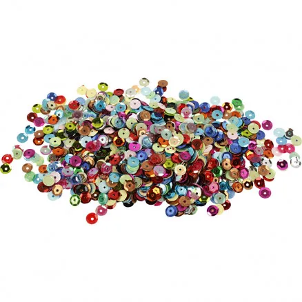 Pailletter, diam. 6 mm, runde, 100g